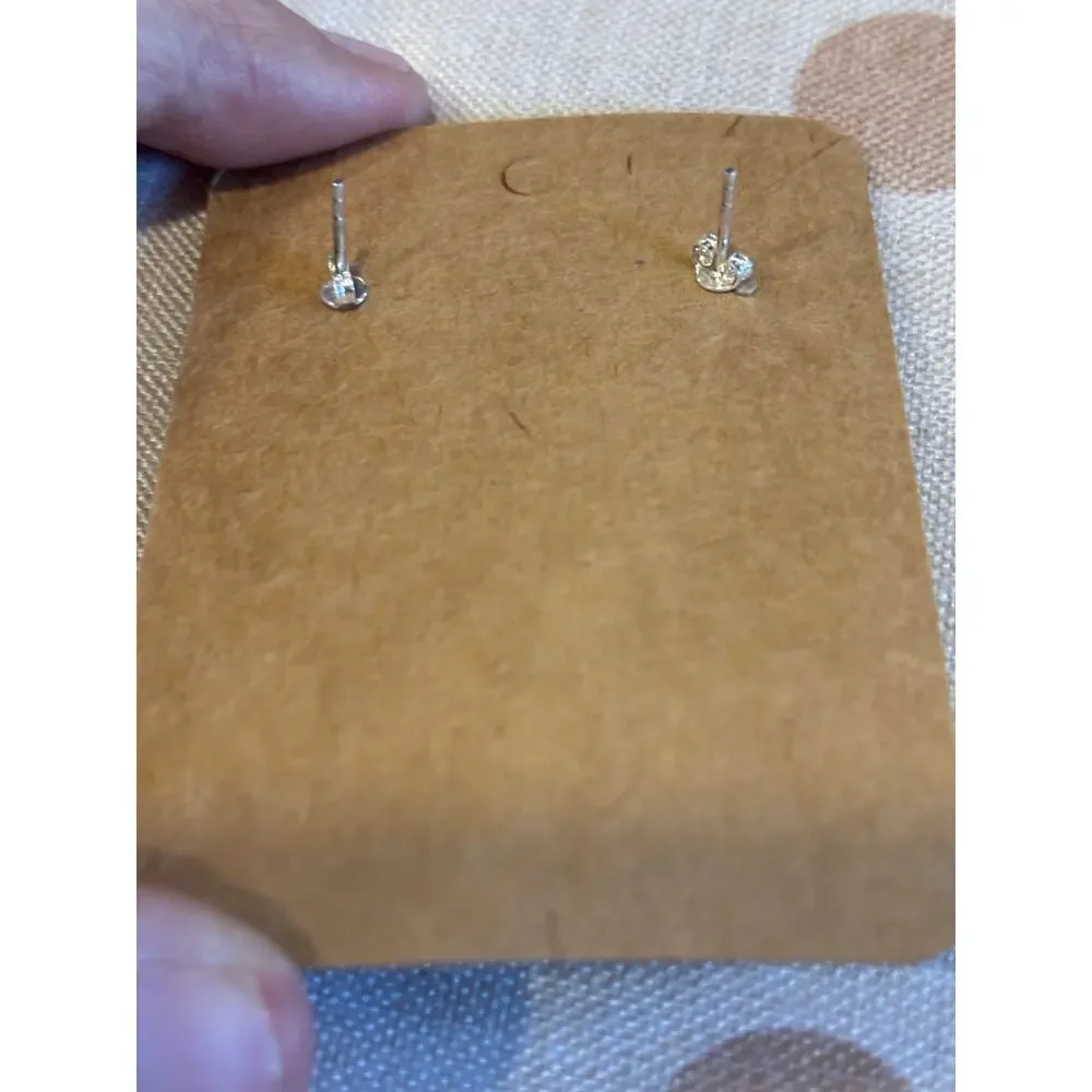 White Buffalo Teardrop Stud Earrings Sterling Silver |Petite Western Earrings